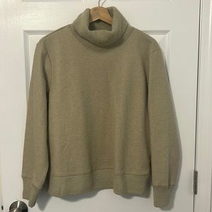 Beige/green turtleneck sweater, Target brand.